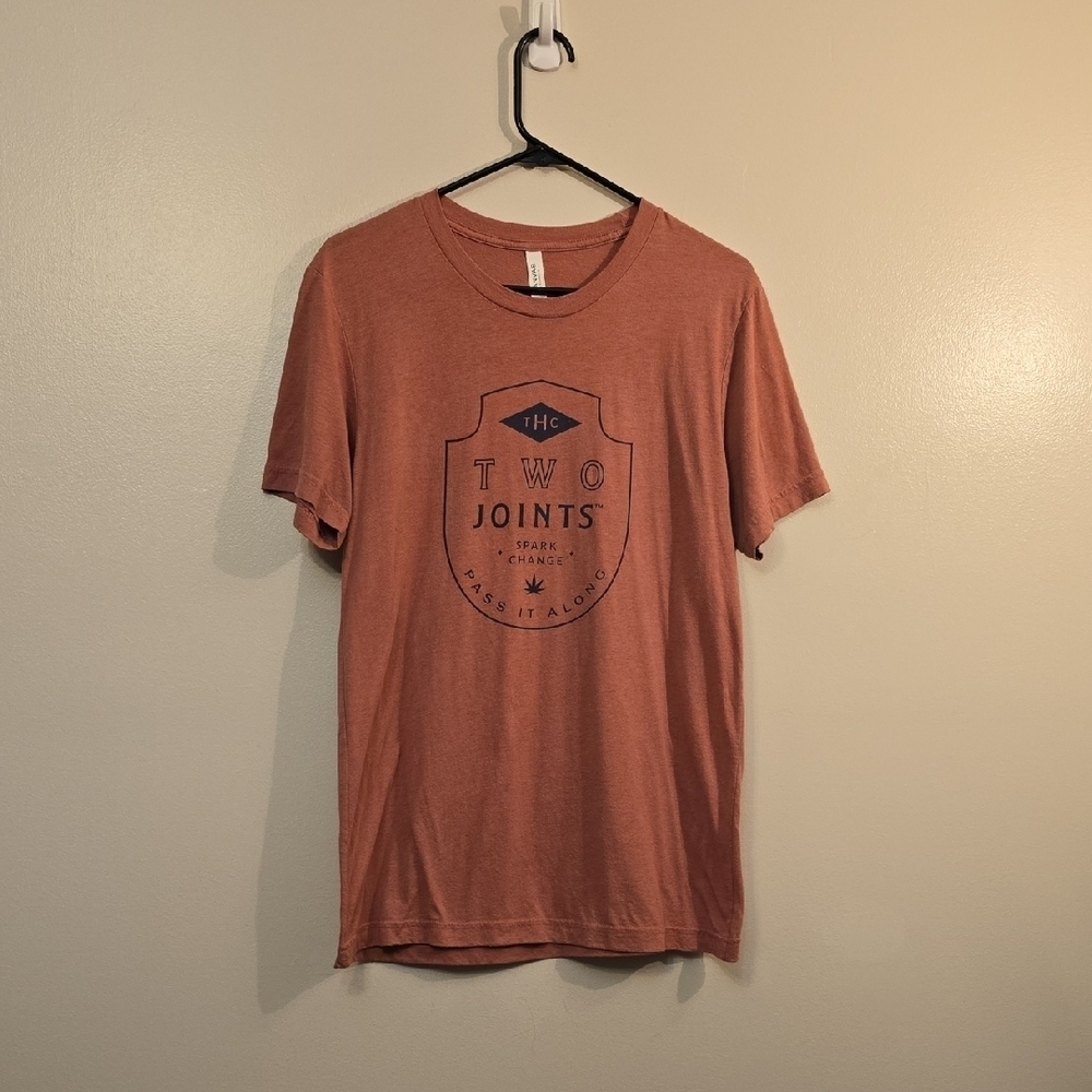 Bella Canvas Men's Pink Two Joints Spark Change Pass It Along Graphic Tee